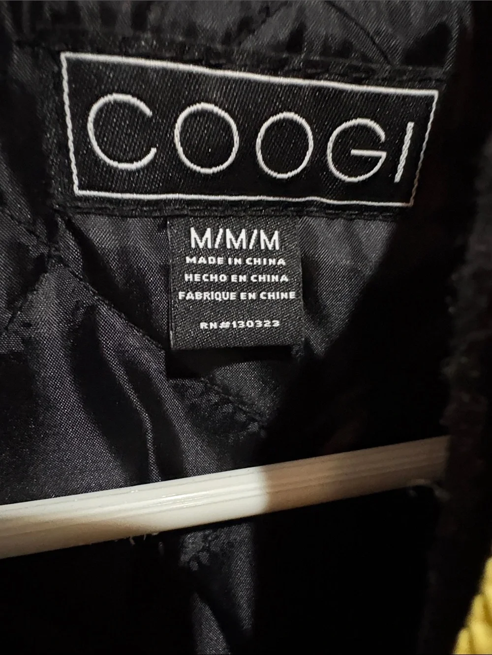 COOGI Black Bomber Jacket with Gold Trim and Crest